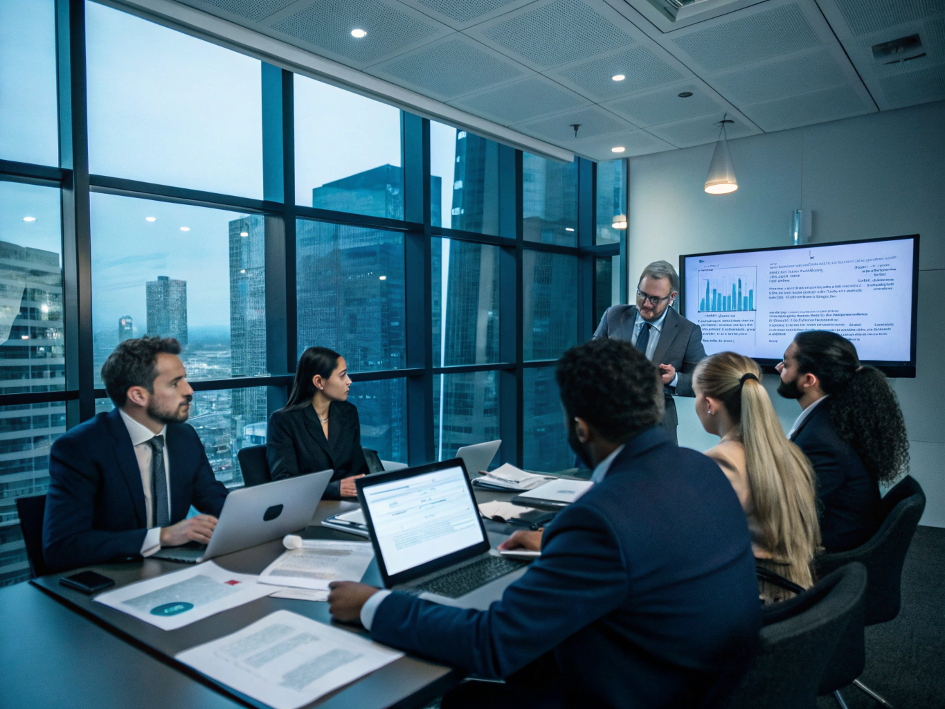 Senior security advisor during a compliance consultation meeting
